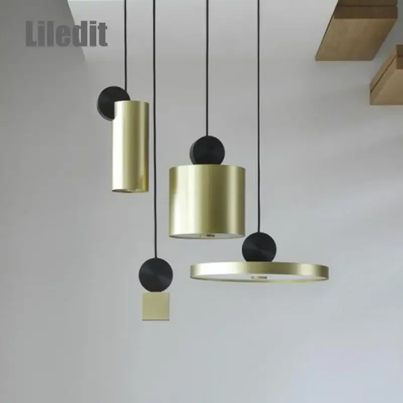 

Modern LED pendant lights living room bedroom hanging lamp dinning room modern decor gold black metal core hanging pendant