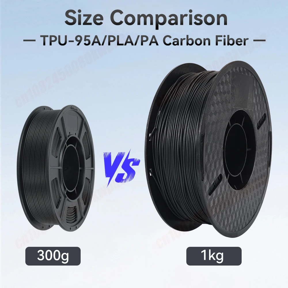 KINGROON 300G TPU-95A/PLA/PA خيوط ألياف الكربون النايلون 1.75 مللي متر مادة طباعة ثلاثية الأبعاد سوداء لمعظم طابعة FDM ثلاثية الأبعاد شحن سريع #5
