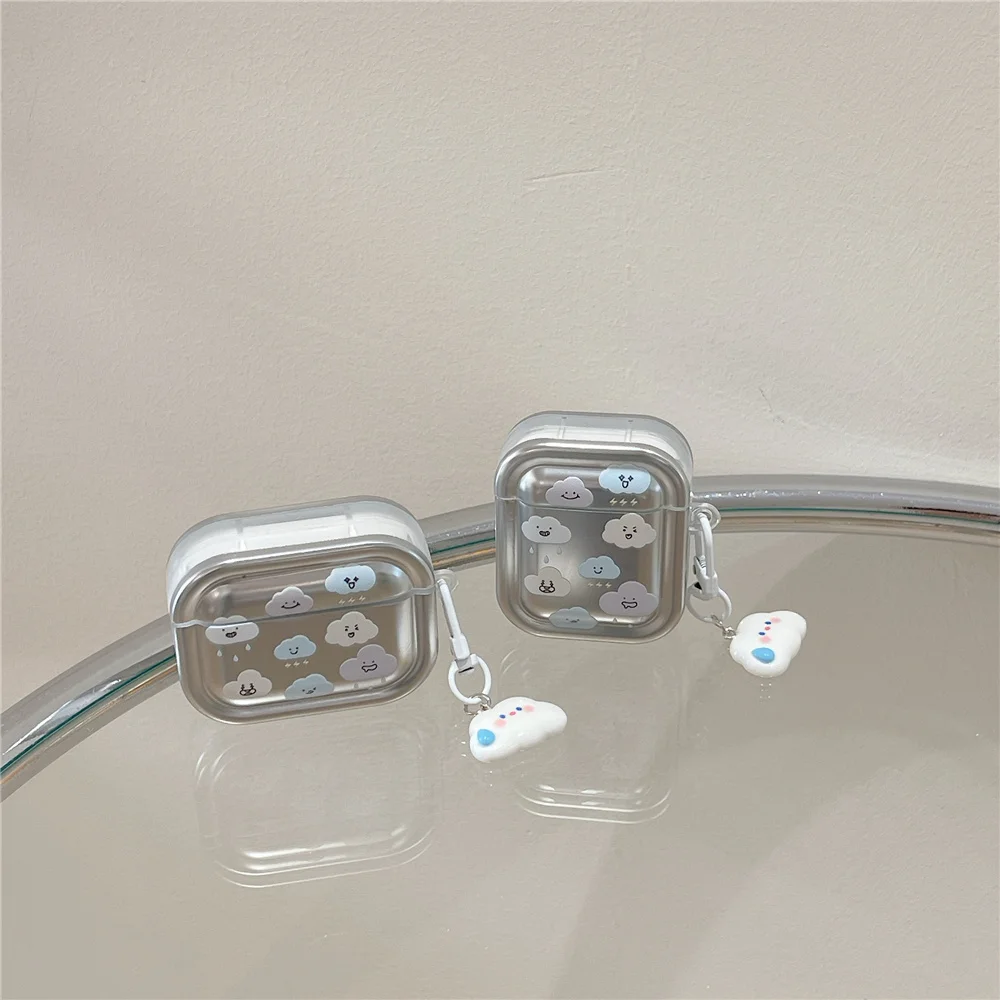 علبة بالكهرباء لسماعات الأذن ، صندوق سماعة ، غطاء لسماعات Apple Air Pods Pro 2 ، 3 Pro ، 2 ، 1 ، لون فضي ، لاسلكي ، Funda