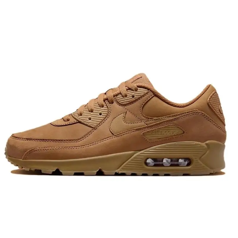 Nike Air Max 90 Synthetic Leather Comfortable, Fashionable, Anti Slip, Durable Life Casual Shoes for Men and Women Brown