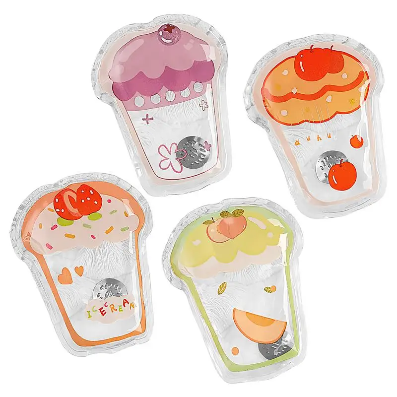 Hand Warmers Reusable Click Instant Hot Heat Snap Packs Click Reusable Cold Gel Heating Pad Cute Cartoon Pouch Gel Hand Warmers