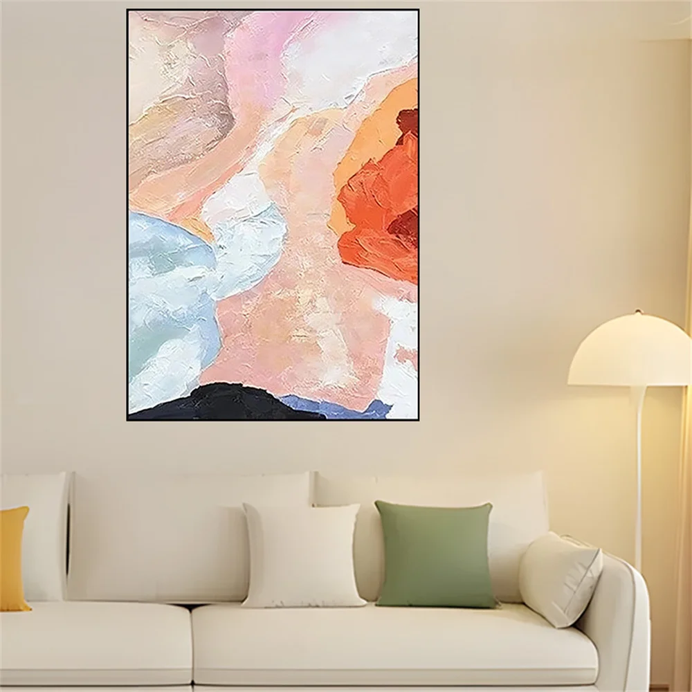 

Hand-Painted Big Red Brown Tree Oil Painting Thick Modern Canvas Art Abstract Wall Art Pictures For Living Room Home Decor