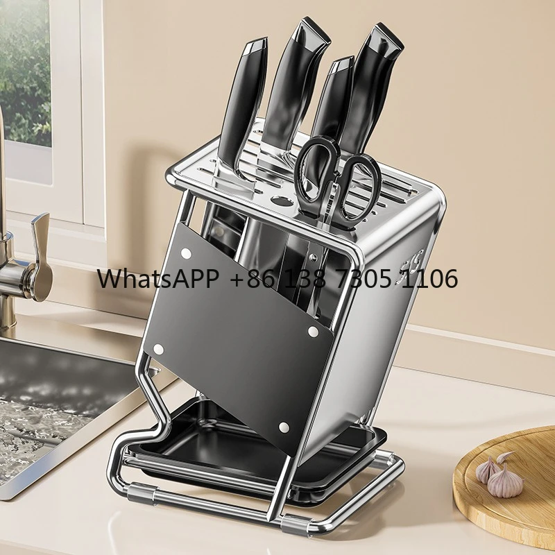 

Держатель для ножей с диагональным креплением, подставка для кухонных ножей, настольный держатель для палочек для еды, встроенный подвесной держатель для ножей