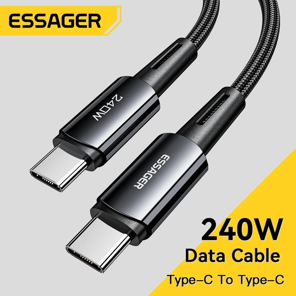 

Essager 240W USB C Cable Type C Cable Fast Charging USB Type-C Wire 5A For Samsung S21 S22 Xiaomi 12 pro Redmi note 11 10 pro