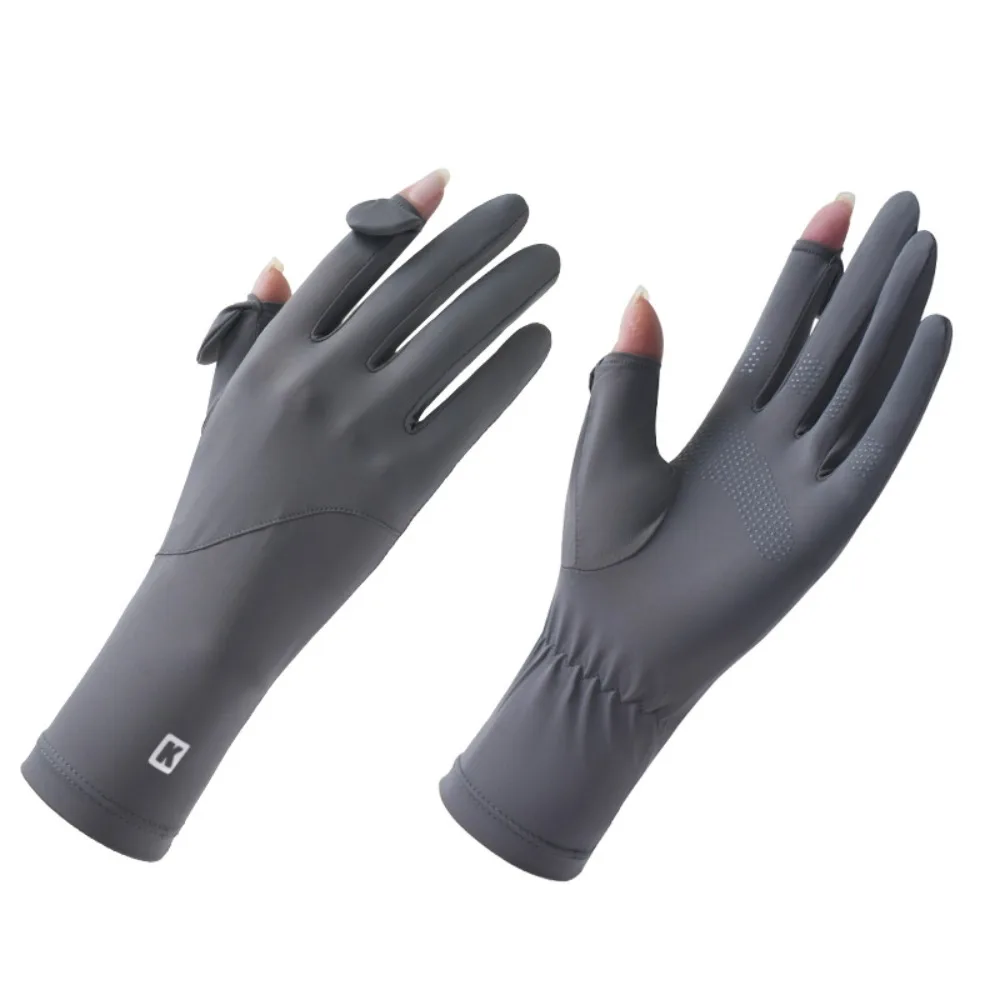 Guantes de seda de hielo para mujer, guantes de protección solar antideslizantes y transpirables, guantes de montar, guantes de conducción de verano con pantalla táctil