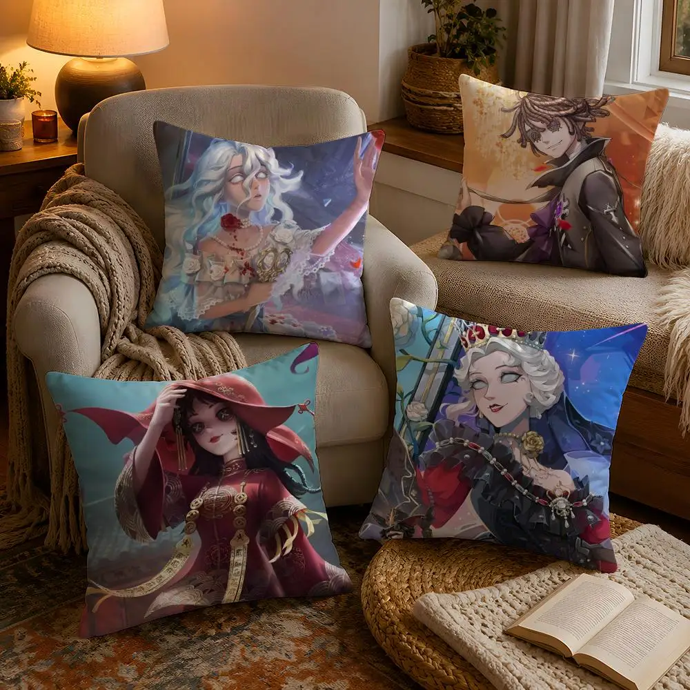 Anime Hot Anime I-Identity V Pillow Case Soft Plush Cushion Cover Double Print and Invisible Zipper for Sofa Home Car Use