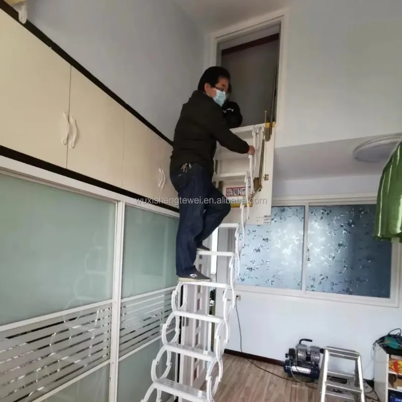 

【Best-selling】Convenient Access Indoor Electric Attic Telescopic Stairs Automatic Folding Loft Ladder Steel Collapsible Staircas