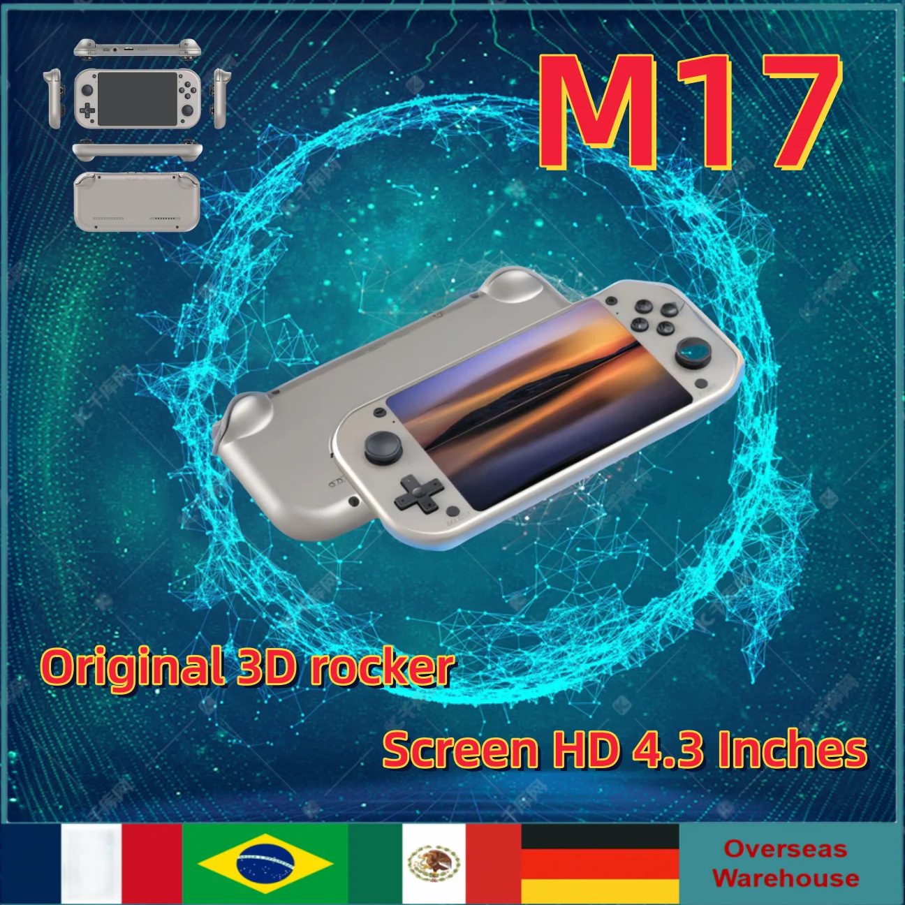 M17 Retro Handheld Video Game Console 4.3 Inch IPS Screen Consoles Open Source Linux System Portable Pocket Video Player Gifts