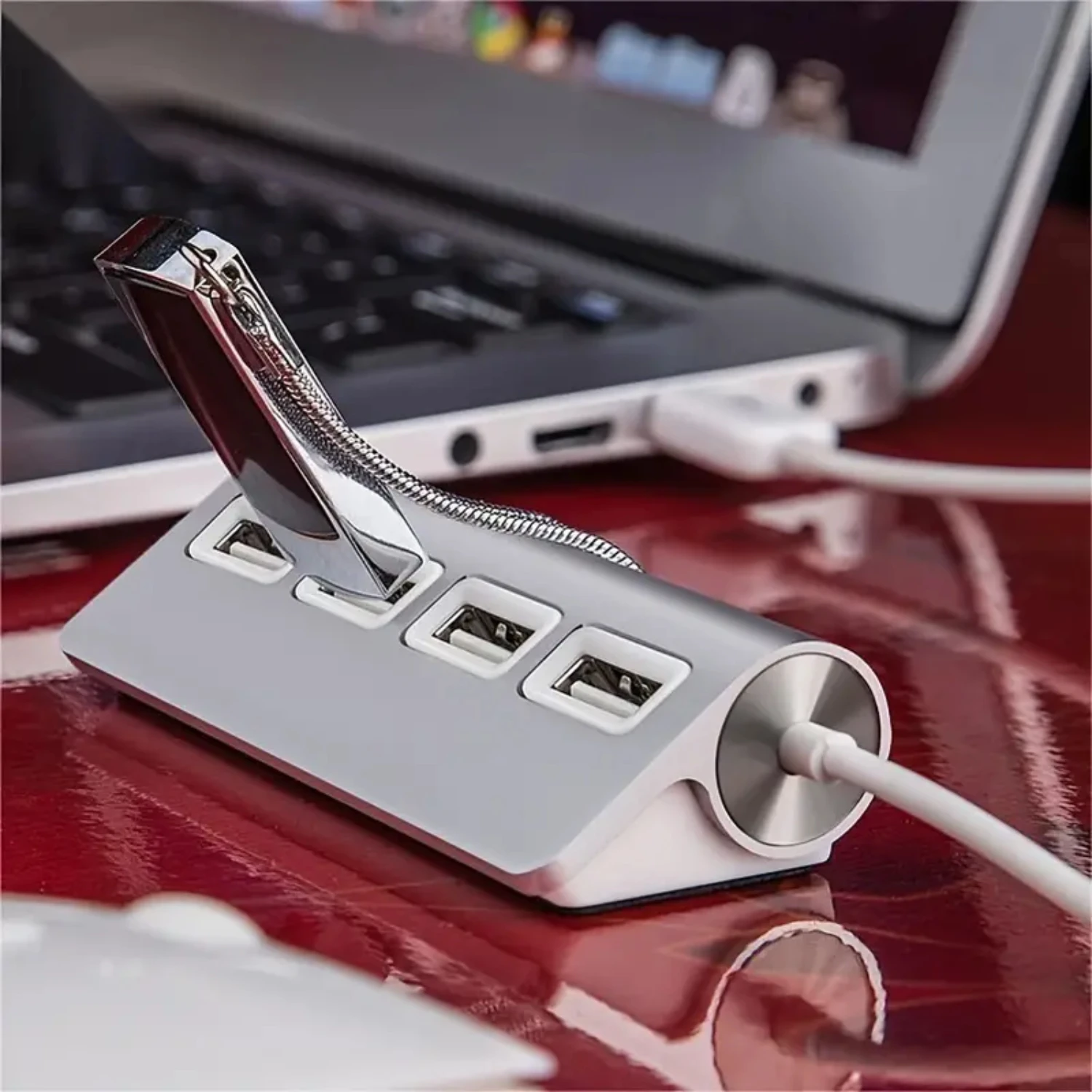 High Speed Aluminum Mini USB 3.0 2.0 Hub, Multi-USB Multiple Ports Splitter Adapter - 4-Port Expander for PC - Compact, Durable,