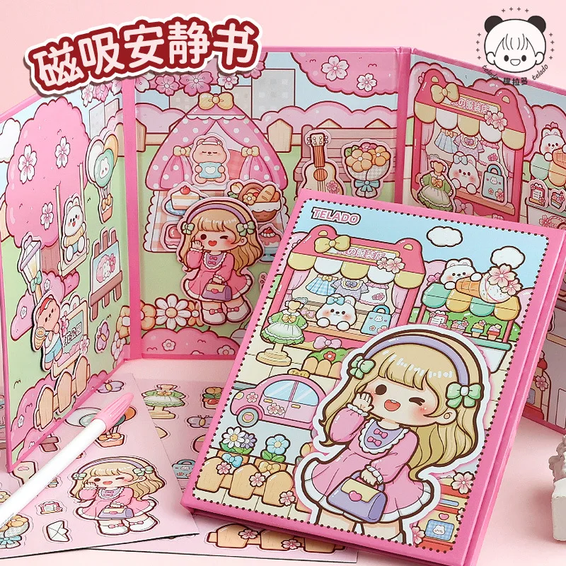 

Магнитная Тихая книга Tirado, книга для девочек и детей, наклейка для сцены руководства и бумажная лента