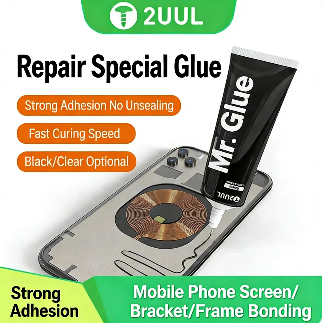 2UUL Mr.Glue Black Transparent Adhesive for Phone Screen Frame Sealant  External Screen Repair & Back Cover Glass Fix