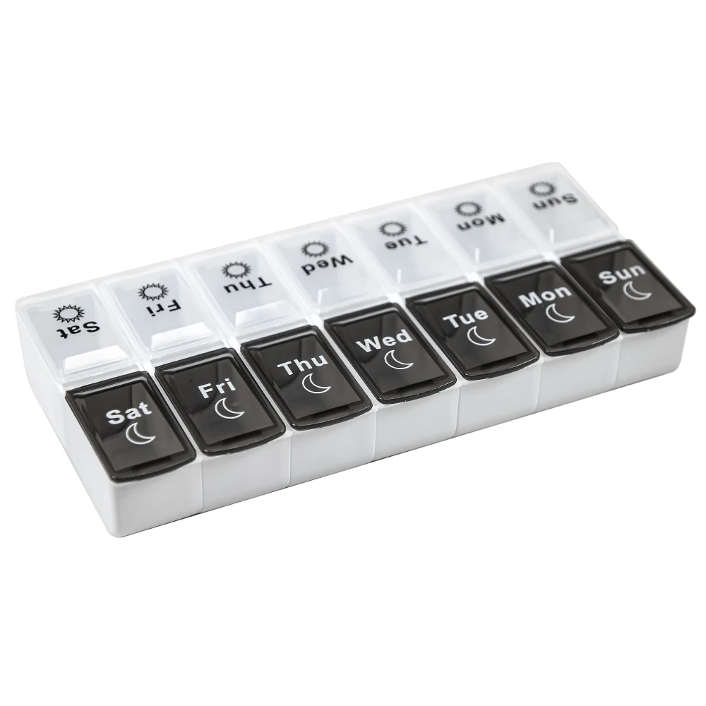 1 kleiner wöchentlicher Pillen-Organizer für 7 Tage, Tages-Pillenetui im Taschenformat, Tagesplaner, Pillenbox für Pillen/Vitamin/Fischöl/Ergänzungsmittel – Detail 20