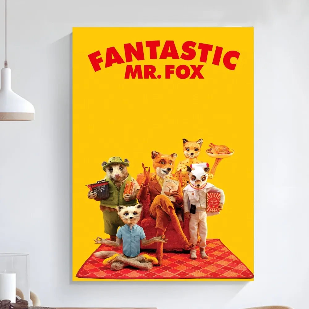 Fantastic Mr Fox Vintage Fairy Poster Art Self-adhesive Small Poster HD Quality Poster Wall Art Painting Study Wall Decoration