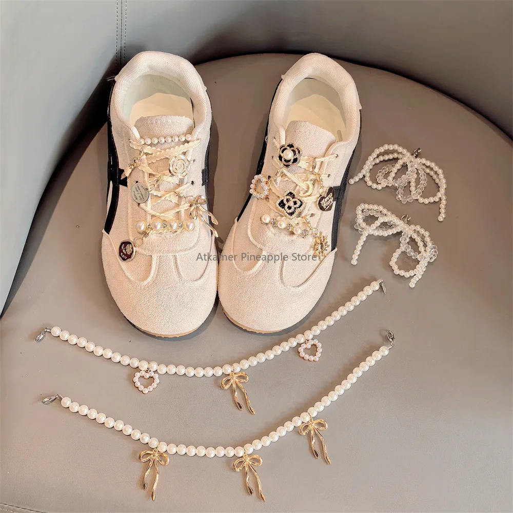 1pcs Exquisite Pearl Bow Decorative Chain Fashion Shoes Decorative Chain Fashion Popular Jewelry Chain Gift