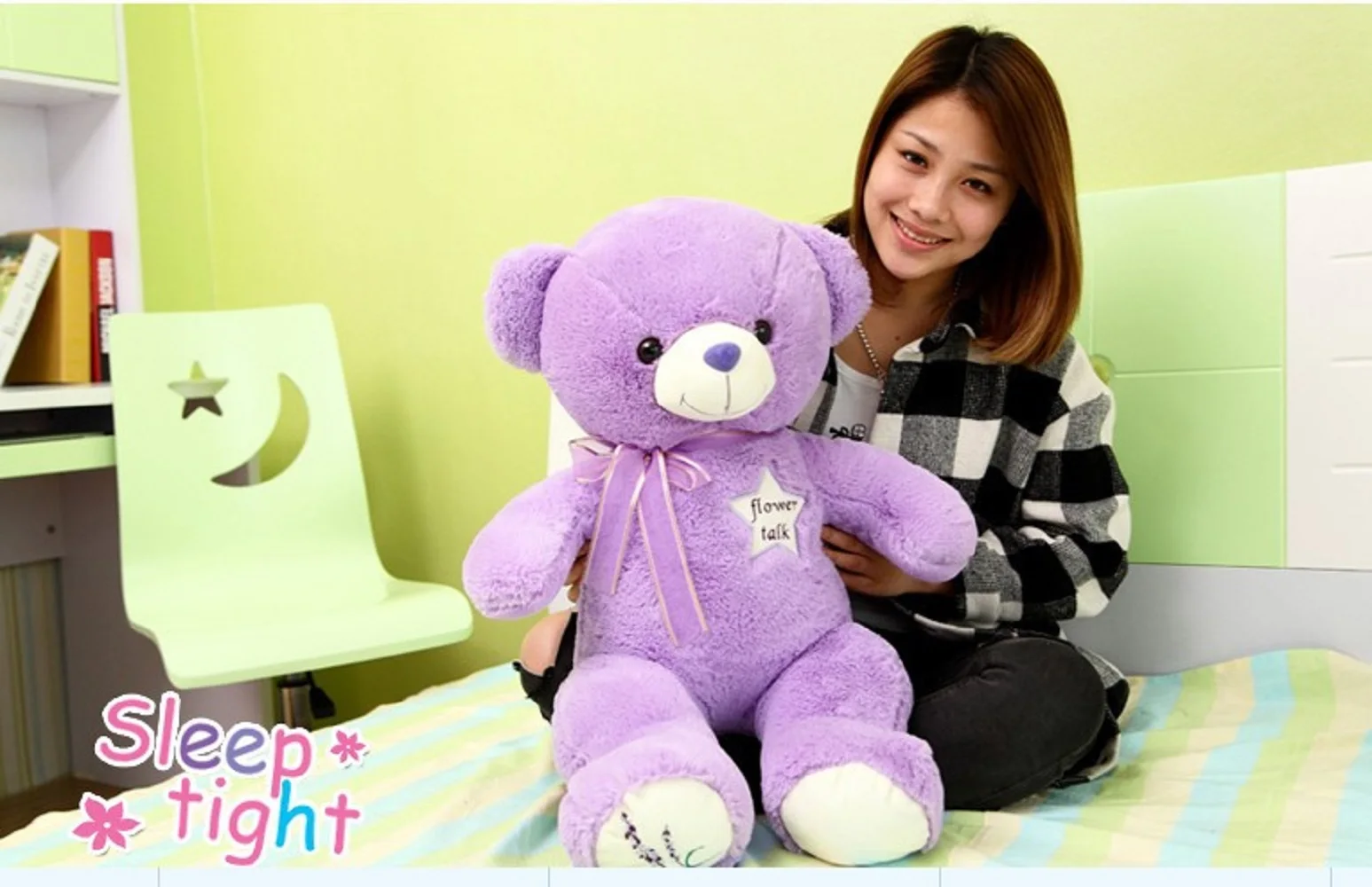 lovely lavender  teddy bear toy plush toy big purple stuffed bear toy birthday gift  about 80cm