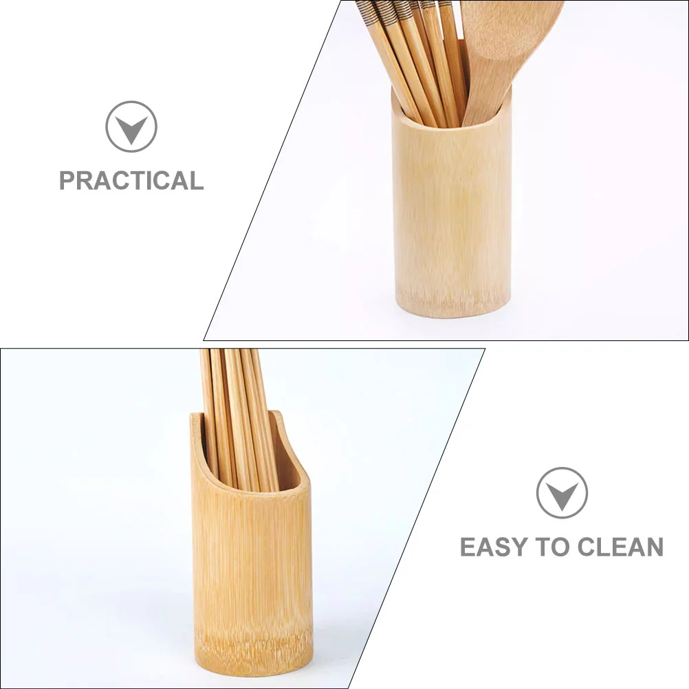 Utensil Container Bamboo Cutlery Holder Household Chopsticks Draining Basket Bamboo Cutlery Holder kitchen utensil holder