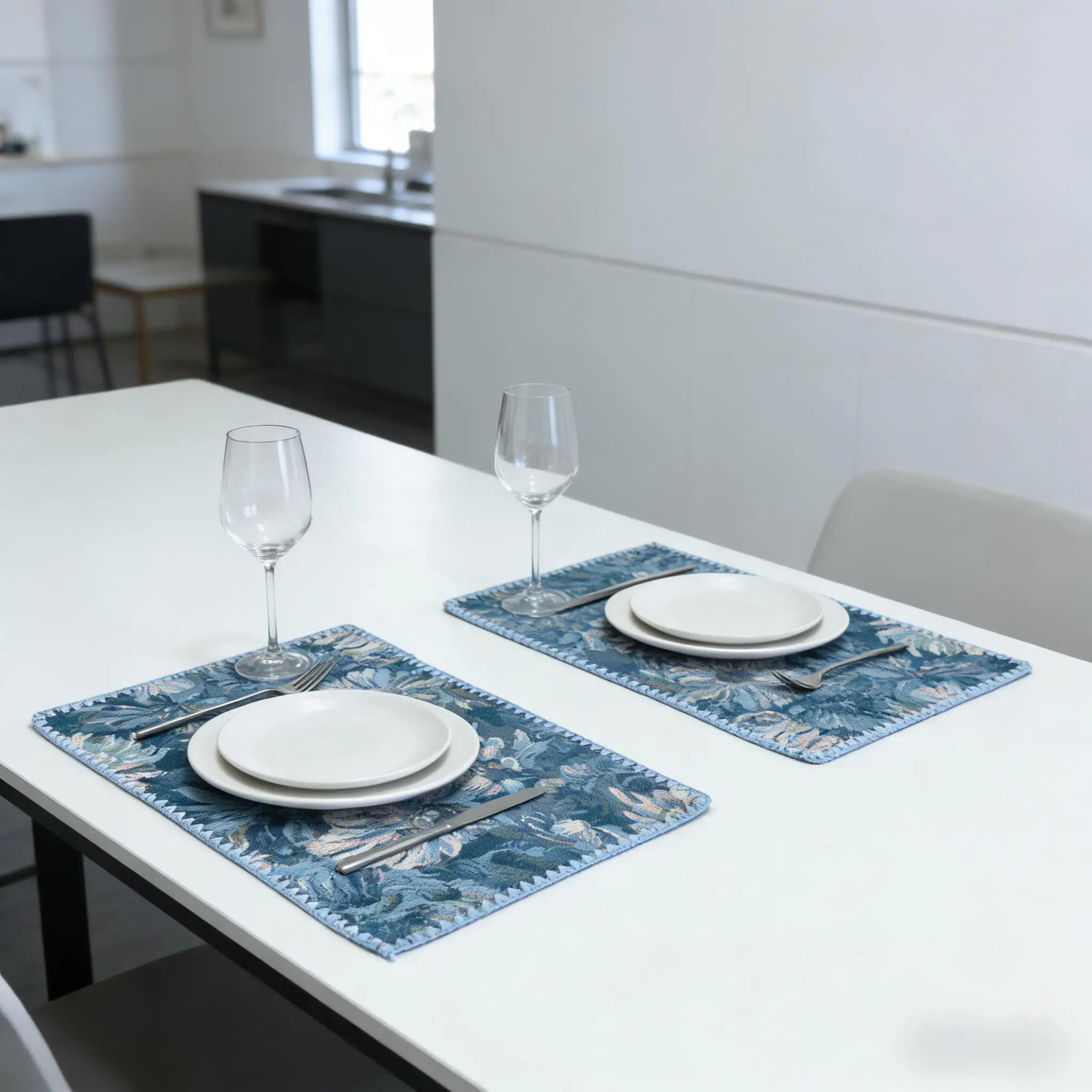 Classic Farmhouse  Linen Placemats for Dining Table Cotton Linen Place Mats for Kitchen Tabletop Cotton Table mats 12 x 18 Inch