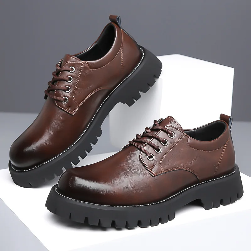 

New Men's Business Casual Work Leather Shoes Lace Up Designer Men Formal Shoes Chaussures Homme Schuhe Herren Sapato Masculino