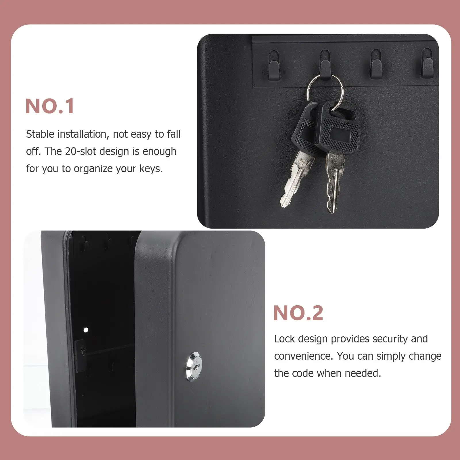 Wall Key Cabinet Organizer Black Wrought Iron Key Management Premium Material Compact Multiple