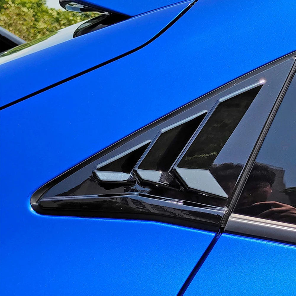 2 Pcs Car Rear Side Window Louvers Air Vent Scoop Shades Cover Blinds For Honda Civic Type R Hatchback 2020 2021 Accessory