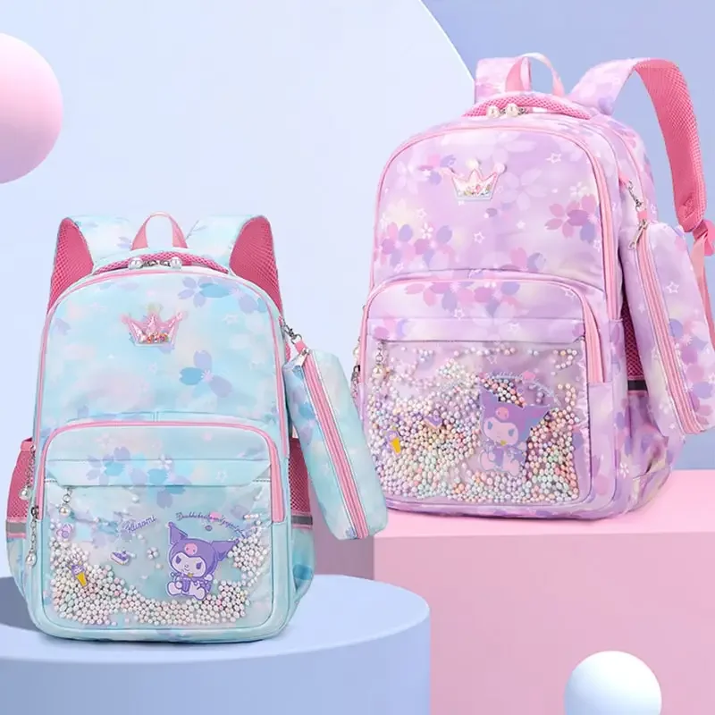 

Sanrioed Kuromi Anime Cartoon Children Student Backpack Cute Large Capacity Commuter Schoolbag Hundred Shoulder Bag Gift