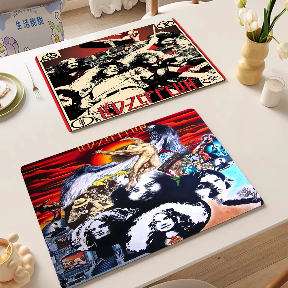 

Band L-Led Z-Zeppelin Cool Kitchen Drainage Mat Retro Style Dish Drying Pads Absorbent Placemats Drainer Tableware Mats