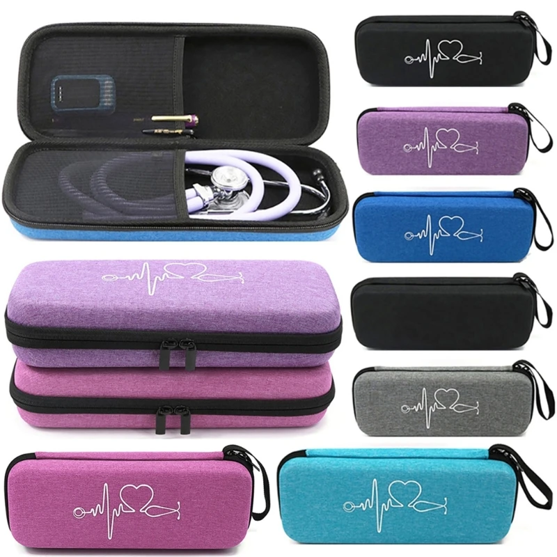 Stethoscope Carrying Case Storage Box Protector with Mesh Pocket for 3m Littmann Classic III Stethoscope