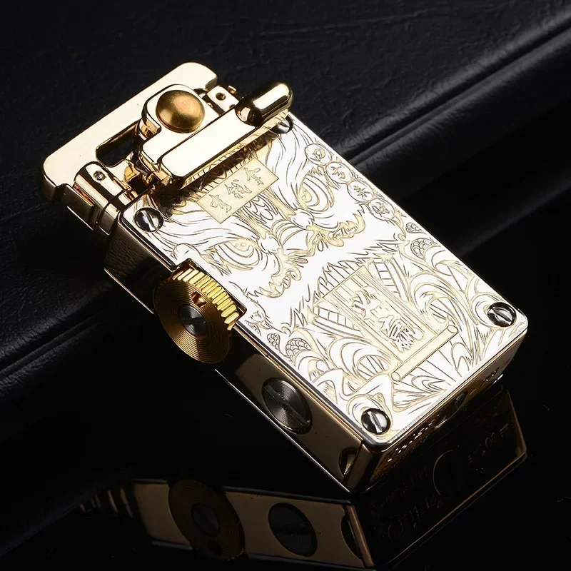 CHIEF Kerosene Lighter Light Luxury Rocker Ejection Ignition Mechanical Retro Gasoline Lighter Men\'s Business Gift Collectible