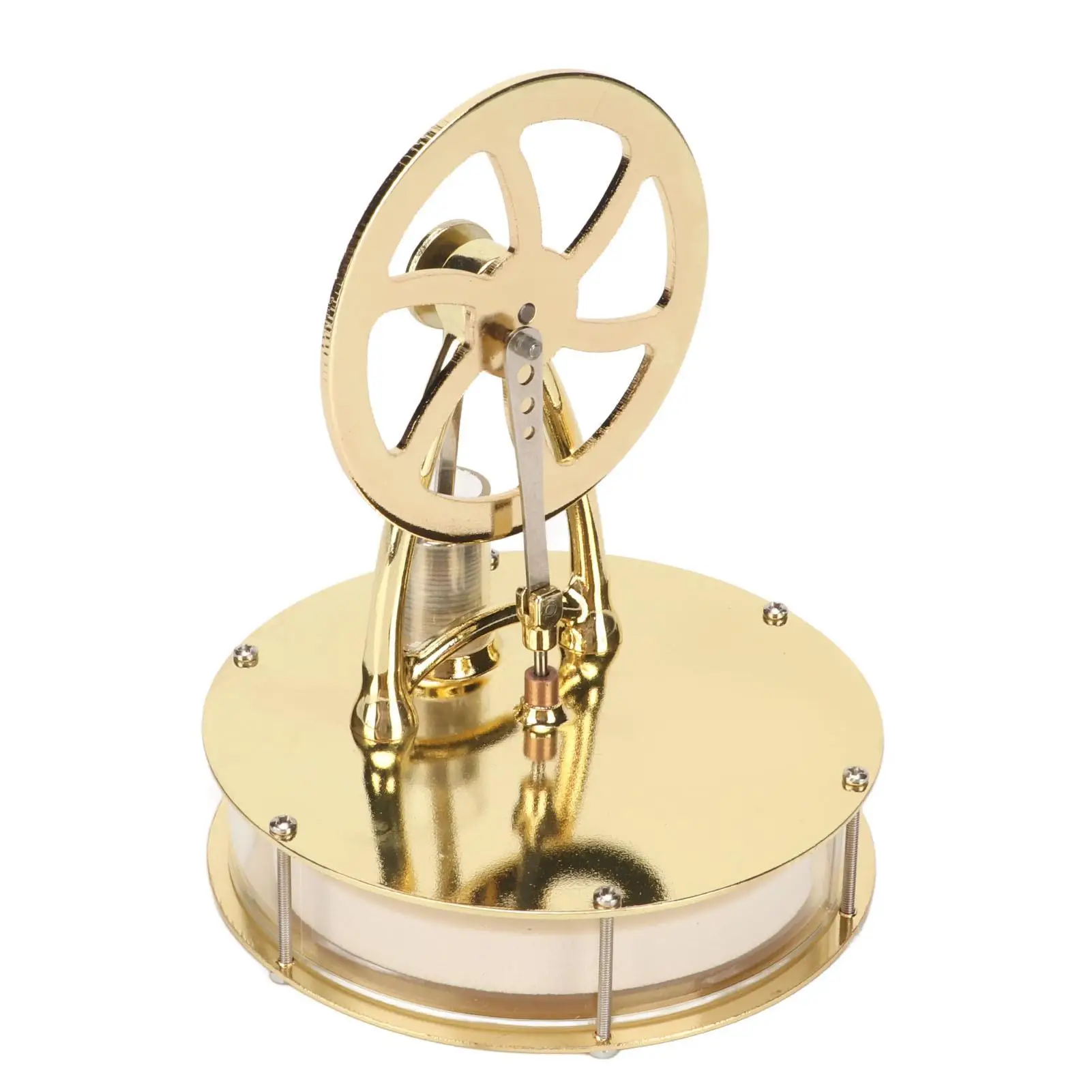 Gold Stirling Engine Motor Model - Low Noise, Easy Operation Science Experiment Toy for Learning & Fun