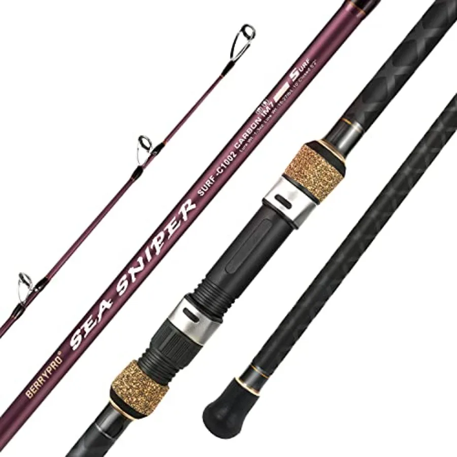 

Lightweight Carbon Fiber Travel Fishing Rod for Surf Spinning and Casting Fishing Ideal for Beach River and Lake Angling with C