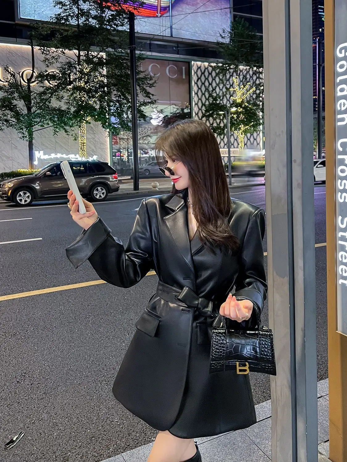 

Женская одежда, формальные однобортные кожаные женские пиджаки, элегантные французские пиджаки с длинными рукавами, тонкие офисные женские туфли, новинка 2025 года