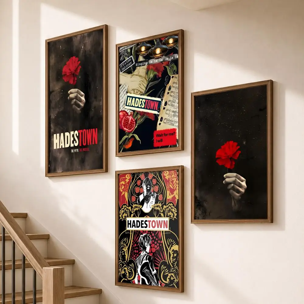 Musical Hadestown Greek Myth Retro Poster HD Self Adhesive Wall Decor for Bedroom Dorm Room Office Gaming Room Gift