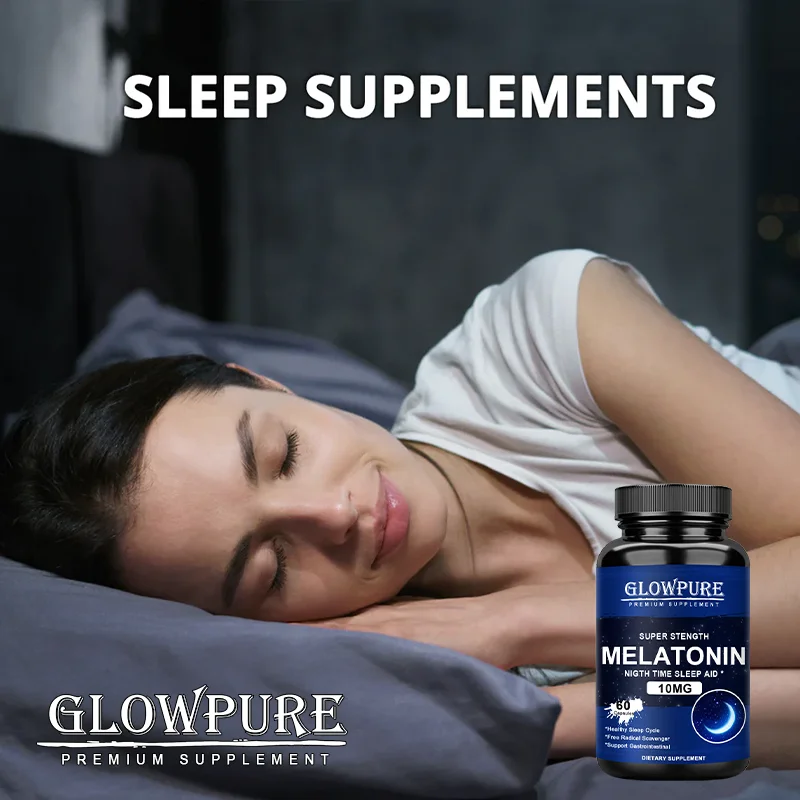 Melatonin 10mg for Deep Sleep, Relieve Insomnia, Healthy Sleep Quality, Stress Relief - Natural Formula