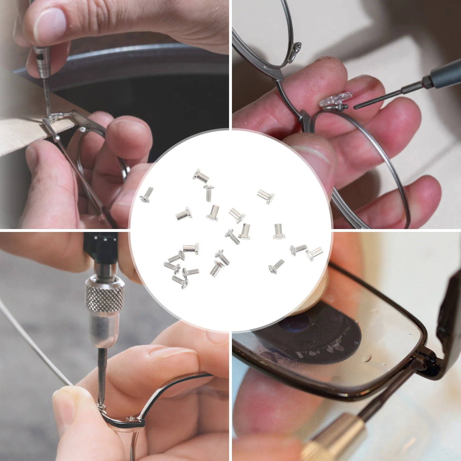 

2Sets Eyeglasses Screws Replacement Metal Repair Parts for Eyeglasses Wire Frame Reading Glasses Sunglasses Eyewear Screw