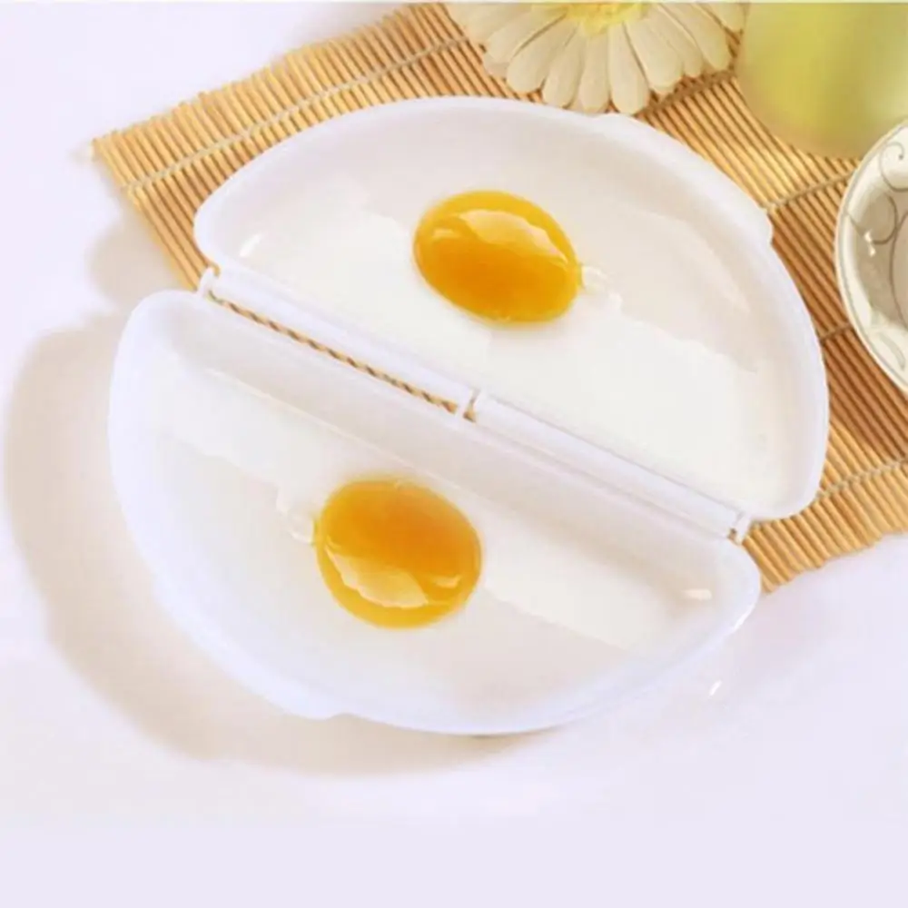 1/3/5PCS Useful White Microwave Omelette Egg Maker Tray Non-toxic Eggs Steamer Box Silicone Egg Cooker Egg Poacher Kitchen