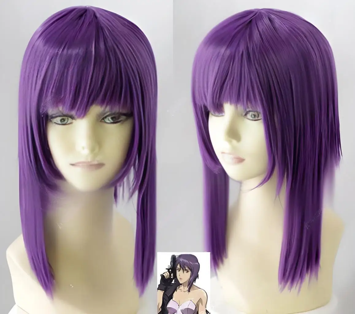 Heat Resistant fiber game cos wigs Cosplay Wig for The Ghost in the Shell Motoko Kusanagi