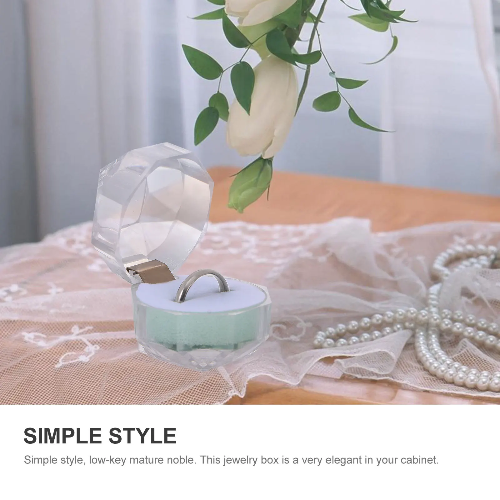 

10 шт., коробки для хранения колец, прозрачный пластиковый витрина для ювелирных изделий премиум-класса для помолвки, свадебное предложение, маленький портативный элегантный