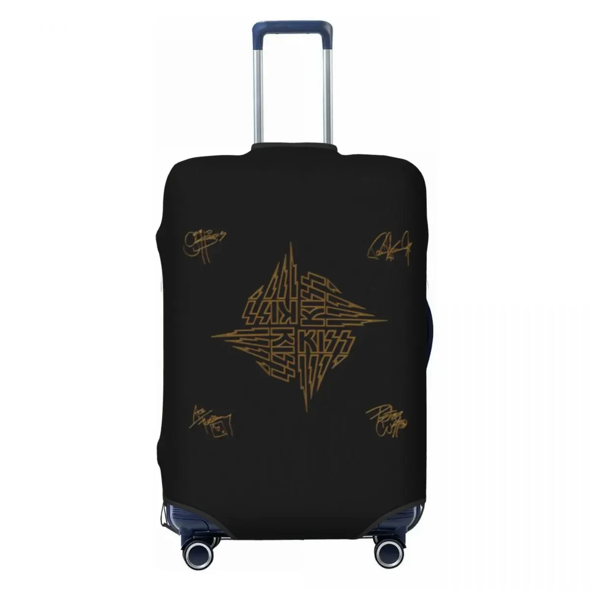 Kiss Band,Kiss Gold Print Luggage Protective Dust Covers Elastic Waterproof 18-32inch Suitcase Cover Travel Accessories