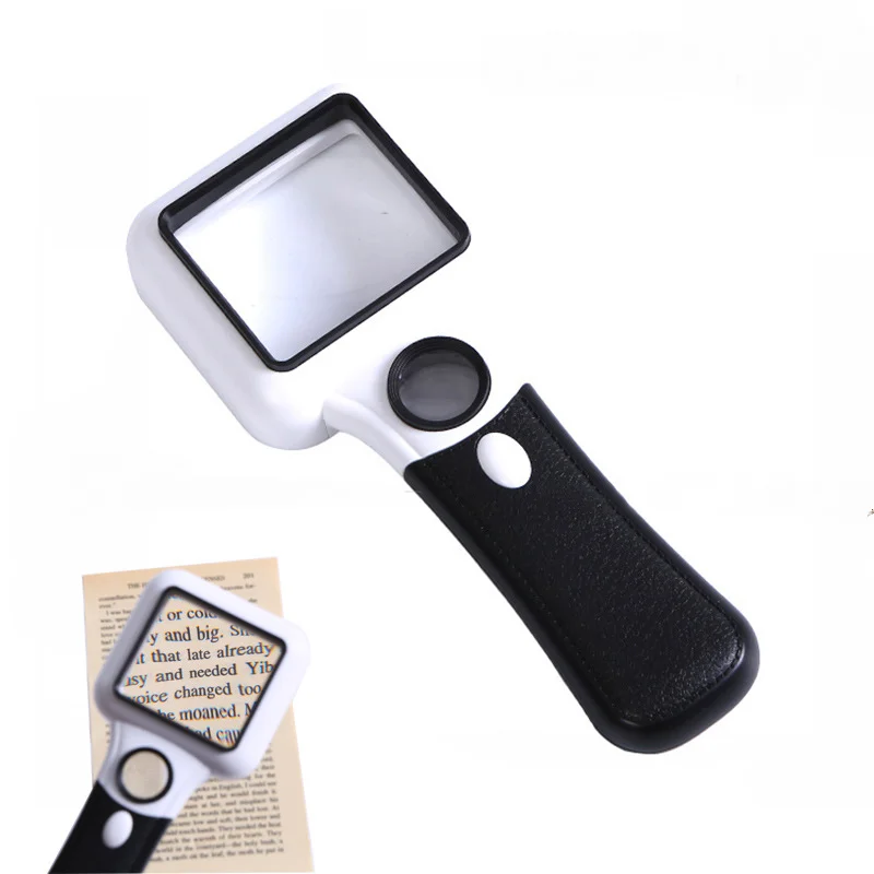 

5X 45X Square Handheld Lighted Magnifying Glass with 3Led 1Uv Light, Optical Lens Illuminated Magnifier for Reading Repair