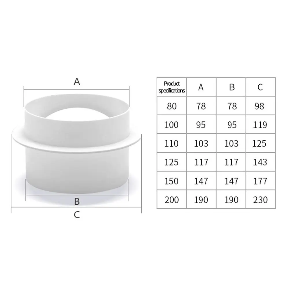 80-150mm PVC Round Pipe Draft Blocker Backdraft Damper One Way ventilation fan air duct Check Valve Kitchen Ventilation Grill