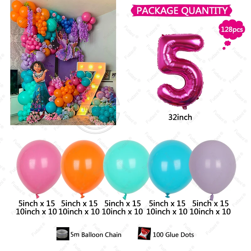 Disney Encanto Mirabel Theme Kids Birthday Balloons Garland Arch Kit Party Decors Baby Shower Birthday Party Decorations