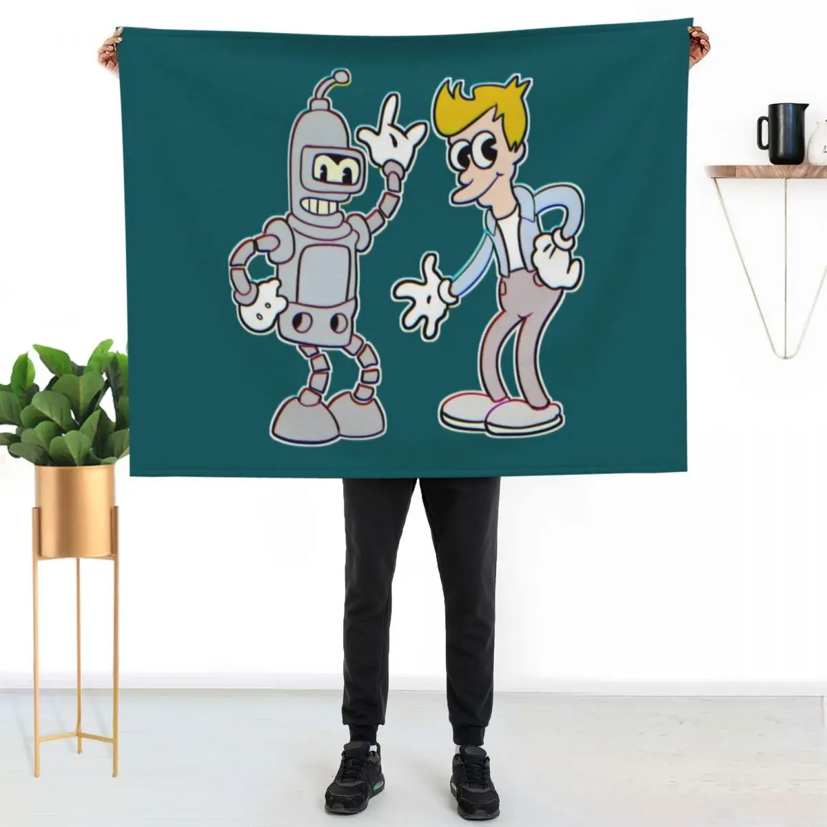 BENDER AND FRY Throw Blanket Designers Travel Soft Plaid Luxury Throw Moving Winter beds Blankets