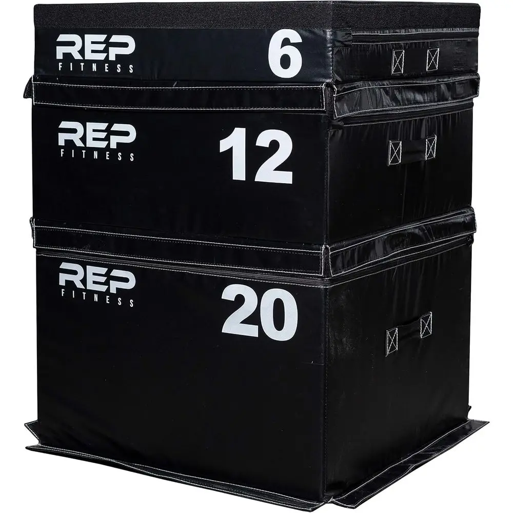 

Stackable Plyometric Box Set for Home Gym, Adjustable Jumping Platform, Ideal for HIIT and Workouts