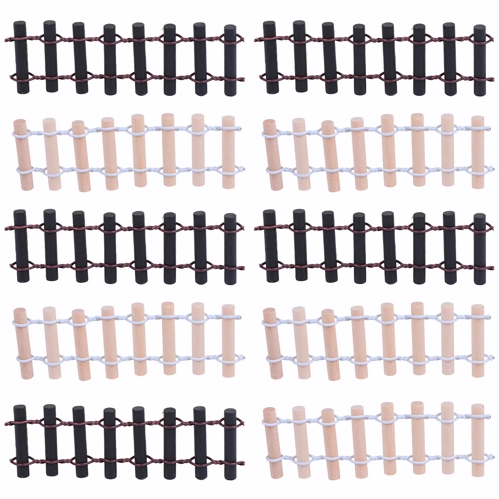

10Pcs Miniature Fairy Garden Fence Premium Material DIY Decorative Border for Succulents and Shadowbox Mini Fence