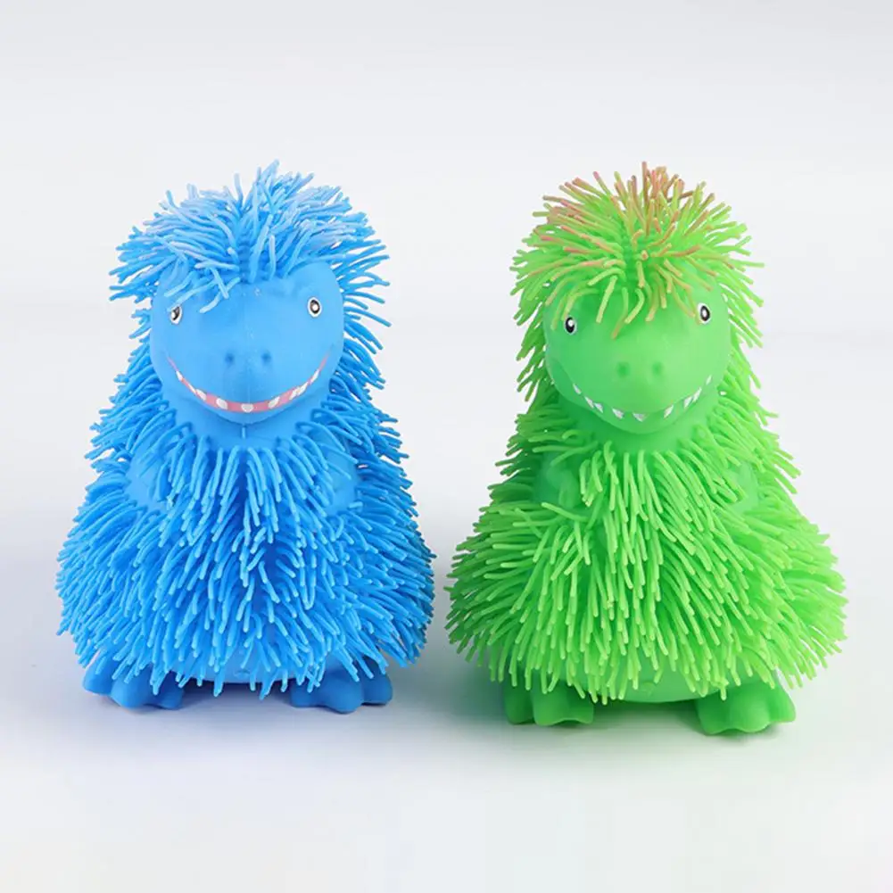 

Мягкая игрушка-антистресс в виде мультяшного динозавра с длинными волосами и блестками, из TPR-резины, для снятия тревоги и стимуляции, подарок