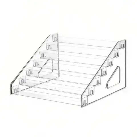 1pc Multi-Layer Acrylic Buckle Nail Polish Display Rack Transparent Ladder Type Sorting Rack Quick Installation Cosmetics Rack