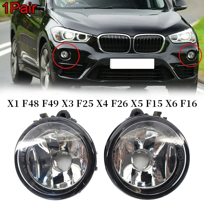 Pair Front Bumper Fog Lamp Lights For-BMW X3 F25 X4 F26 X5 F15 X6 F16 2010-20 Not Including Bulb 63177238787 63177238788