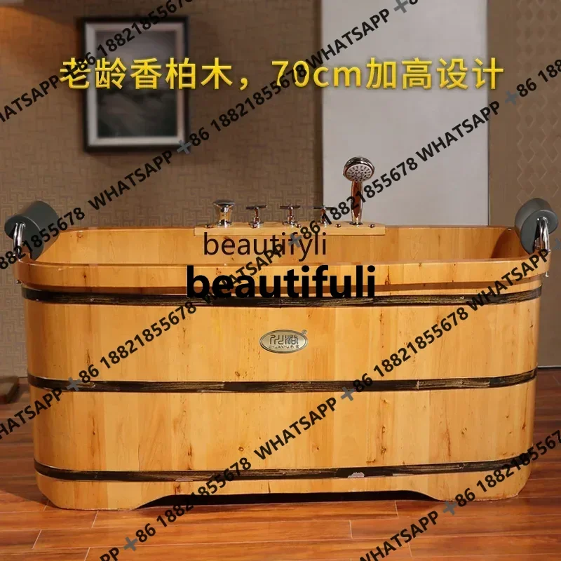 Double bath tub, wooden bucket, two-person solid wood bath, adult couple household