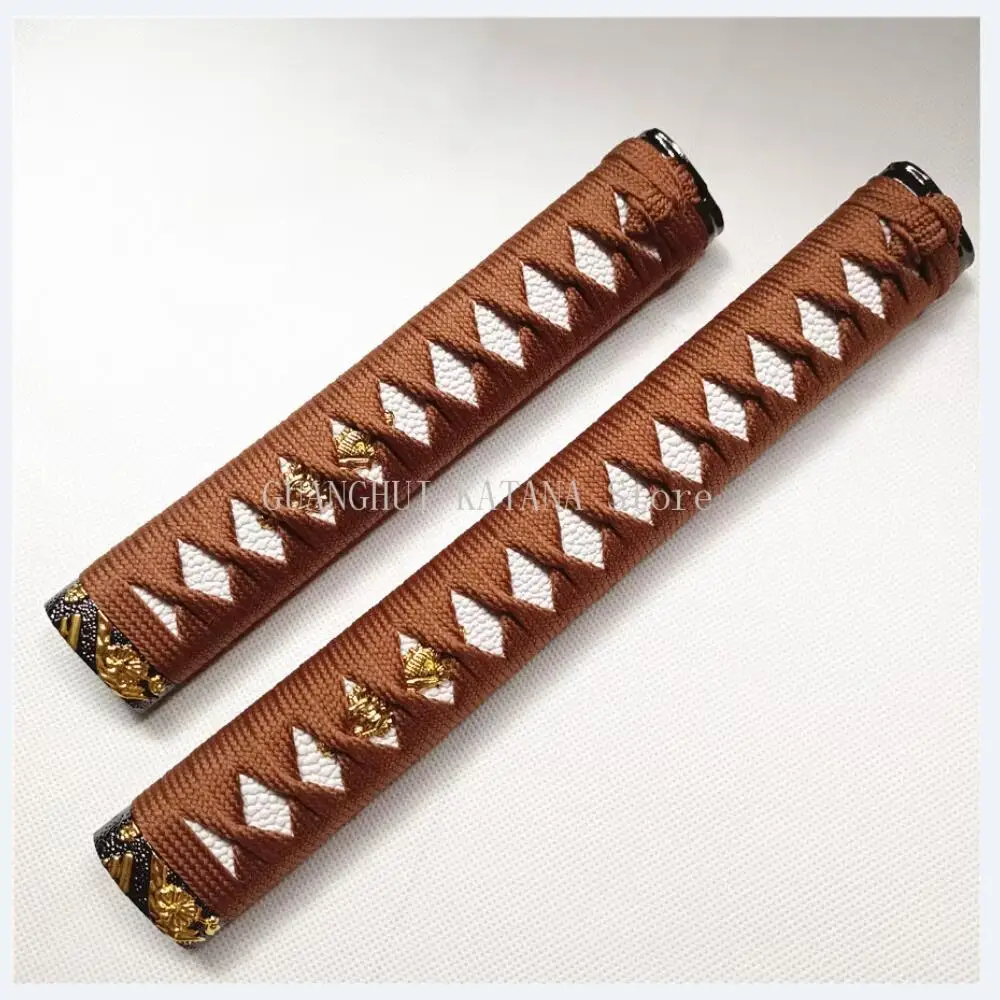 20CM*26CM Handmade Japanese Samurai Sword Handle Set Kirsite Tsuka/Fuchi Kashira Nice Katana/Wakizashi DIY Accessory