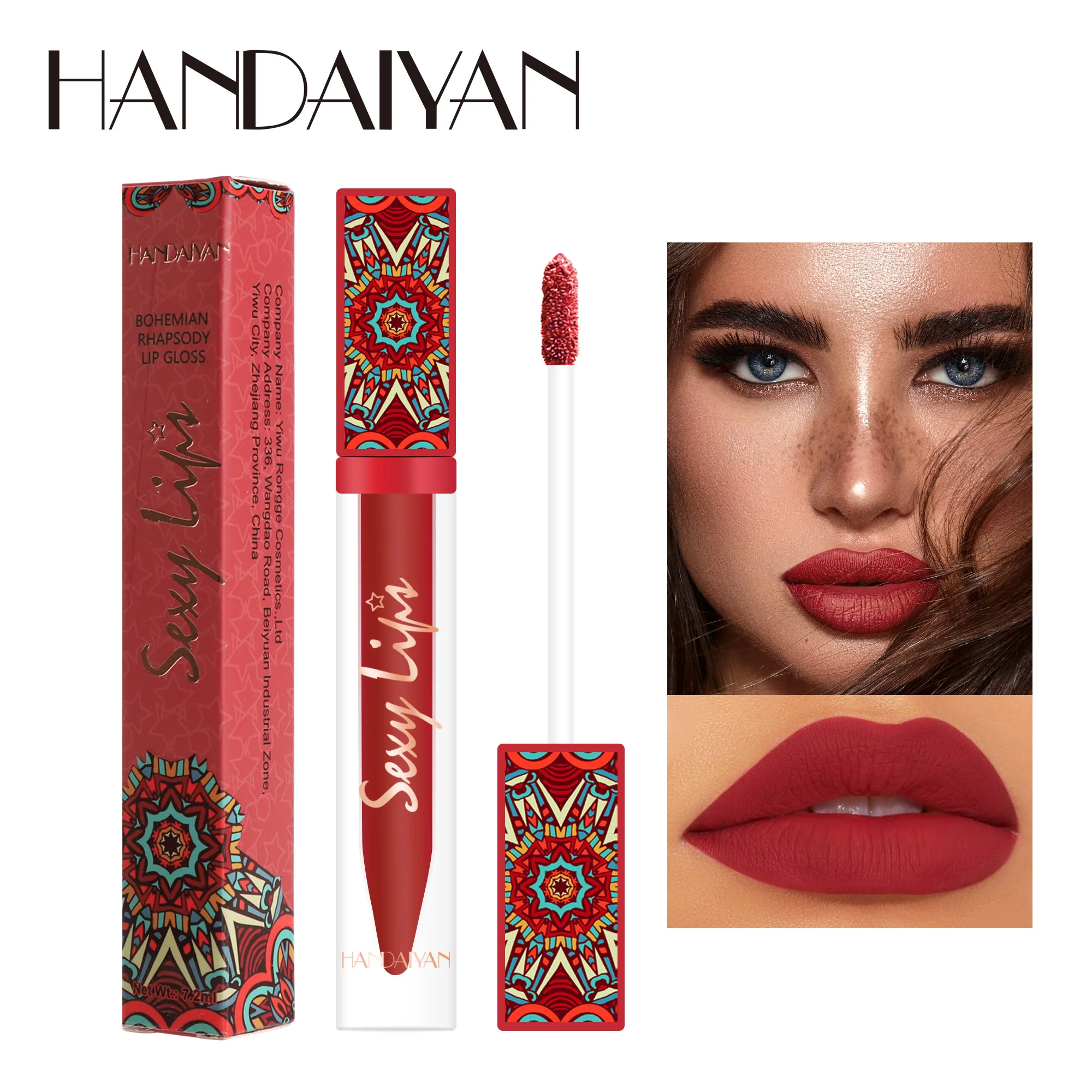 HANDAIYAN Anifer-Velvet Matte Liquid Lipstick, Long-Lasting Makeup, Waterproof Wear, Instant Shine, Non-Stick Cup, Lip Gloss